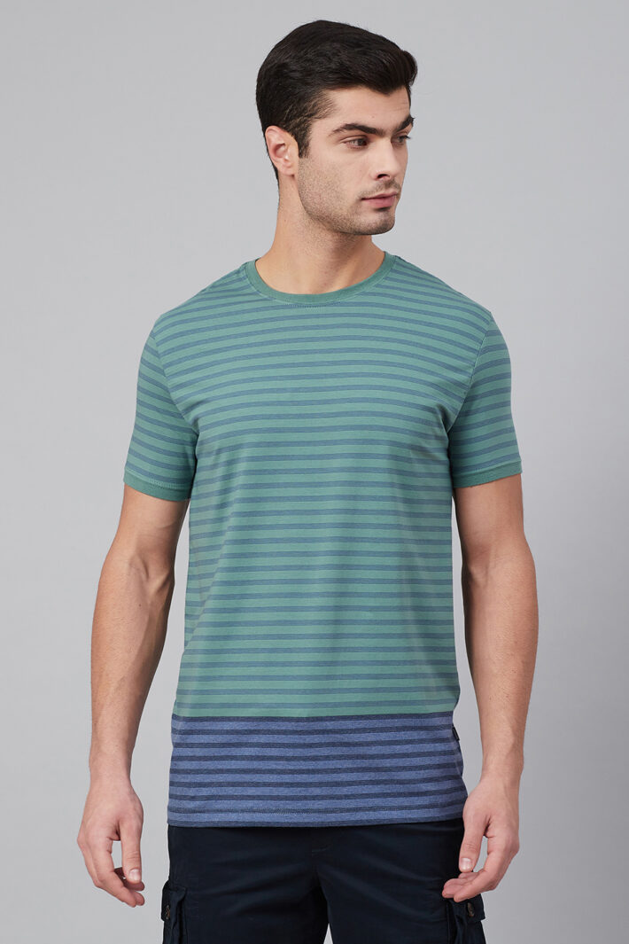 Fahrenheit Round Neck Colourblock Feeder Stripes