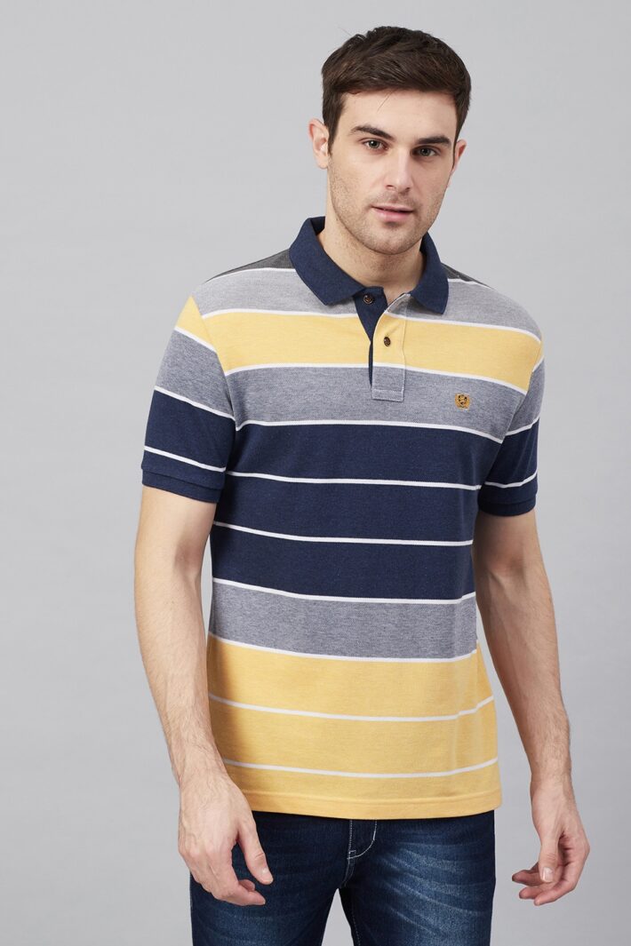 Fahrenheit Colourblock Stripes Polo Shirt