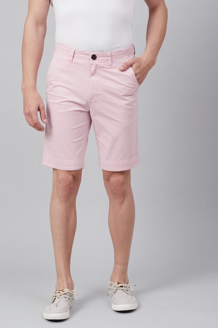 Fahrenheit Solid Straight Fit Shorts Pink