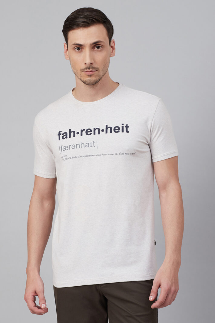 Fahrenheit Round Neck With Fahrenheit Print White