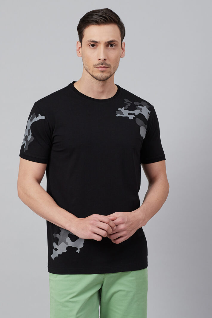 Fahrenheit Round Neck With Camouflage Print