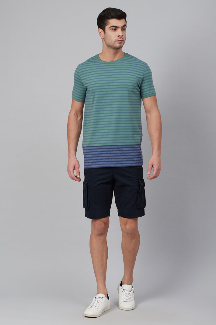 Fahrenheit Round Neck Colourblock Feeder Stripes