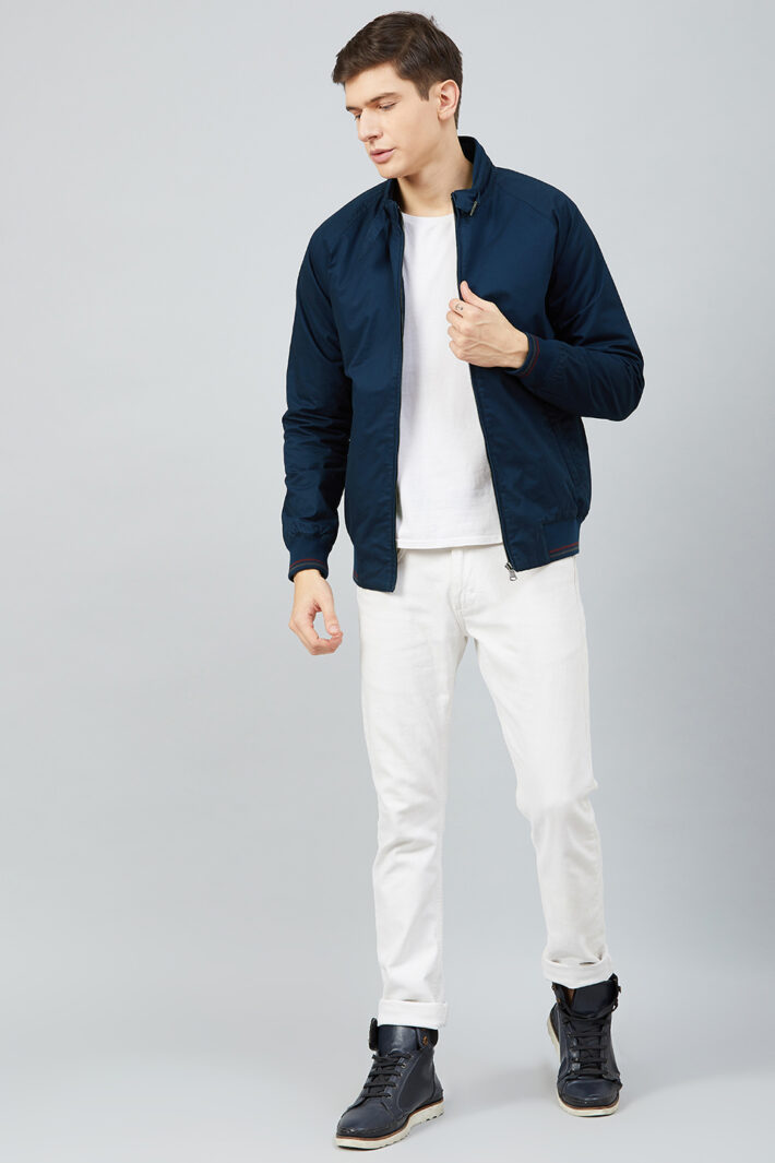 Fahrenheit Solid Cotton Jacket Blue