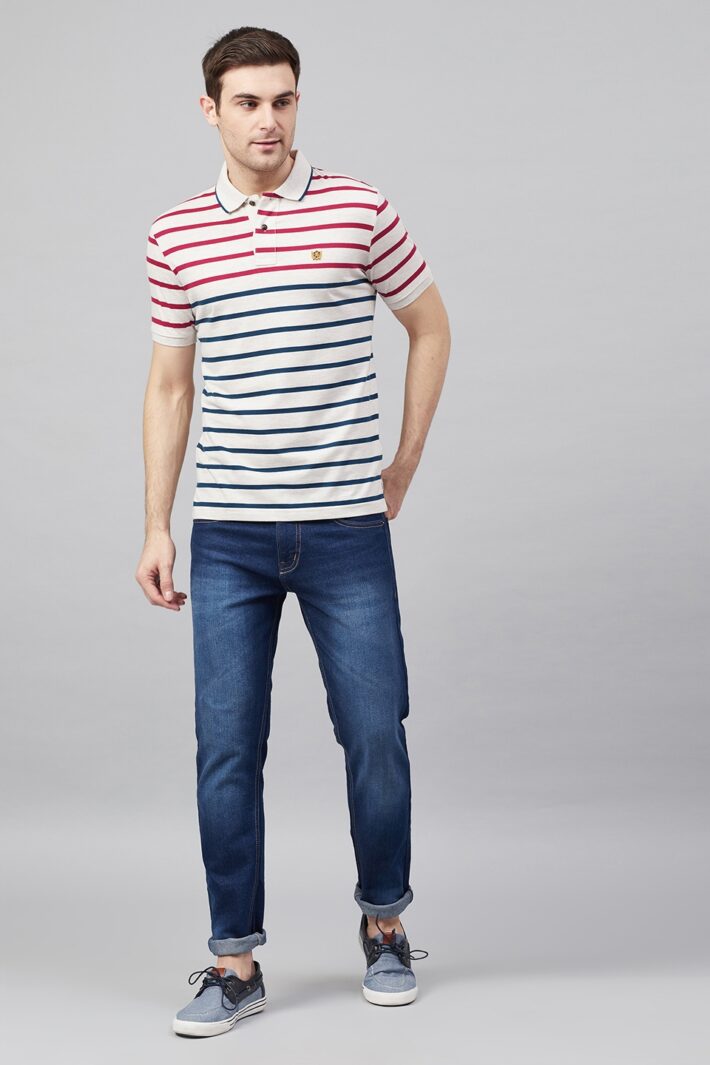 Fahrenheit Jersey Lightweight Stripe Polo