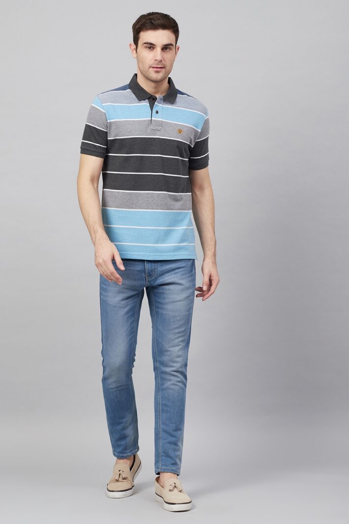 Fahrenheit Colourblock Stripes Polo Shirt