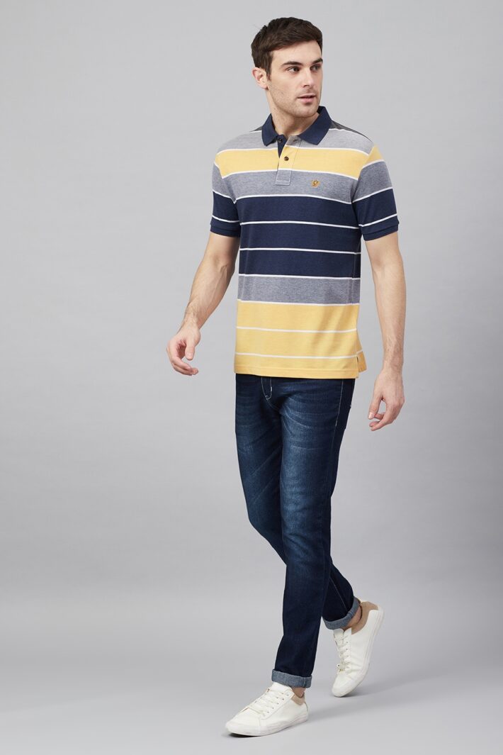 Fahrenheit Colourblock Stripes Polo Shirt