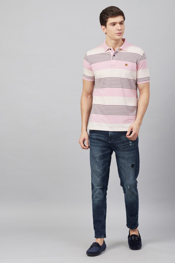 Fahrenheit Multi Stripe Polo Shirt