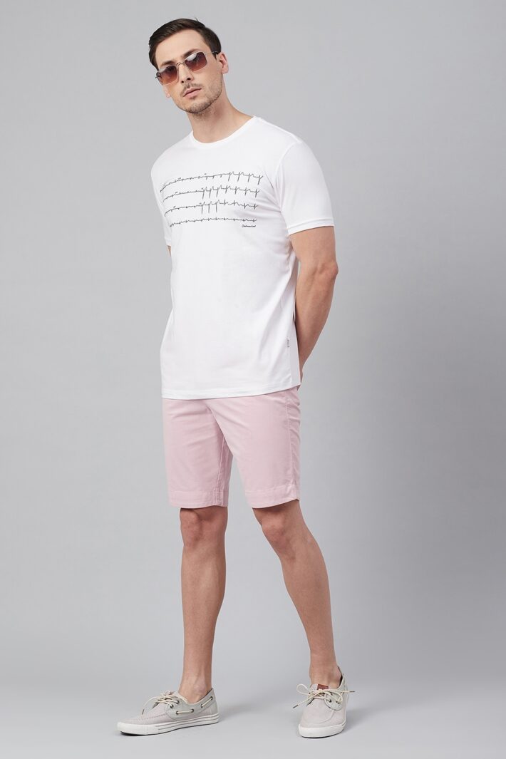 Fahrenheit Solid Straight Fit Shorts Pink