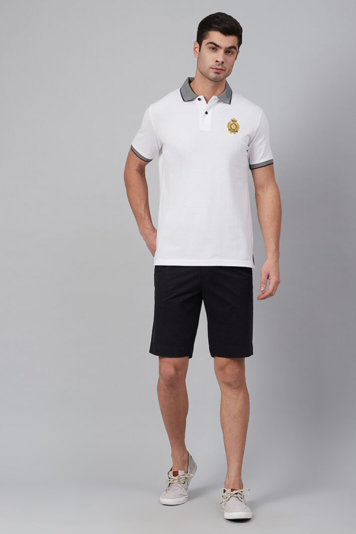 Fahrenheit Solid Polo With Jacquard Collar