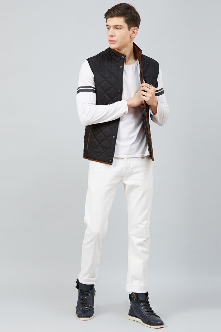 Quilted Sleeveless Jacket Black