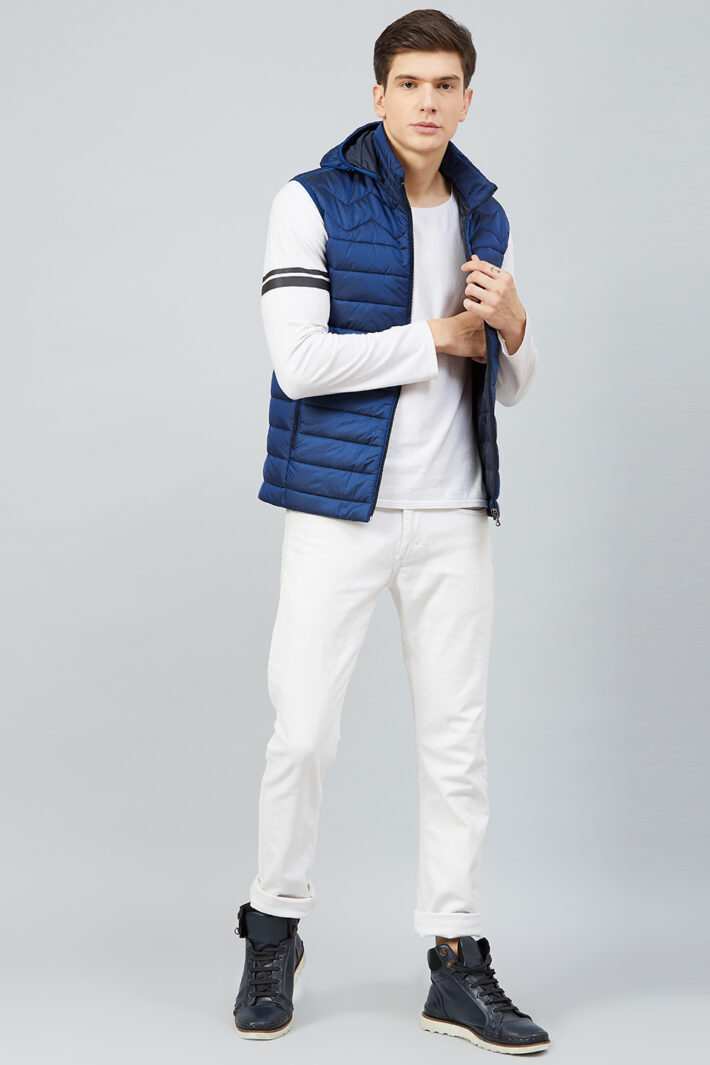 Fahrenheit Hooded Sleeveless Jacket Blue