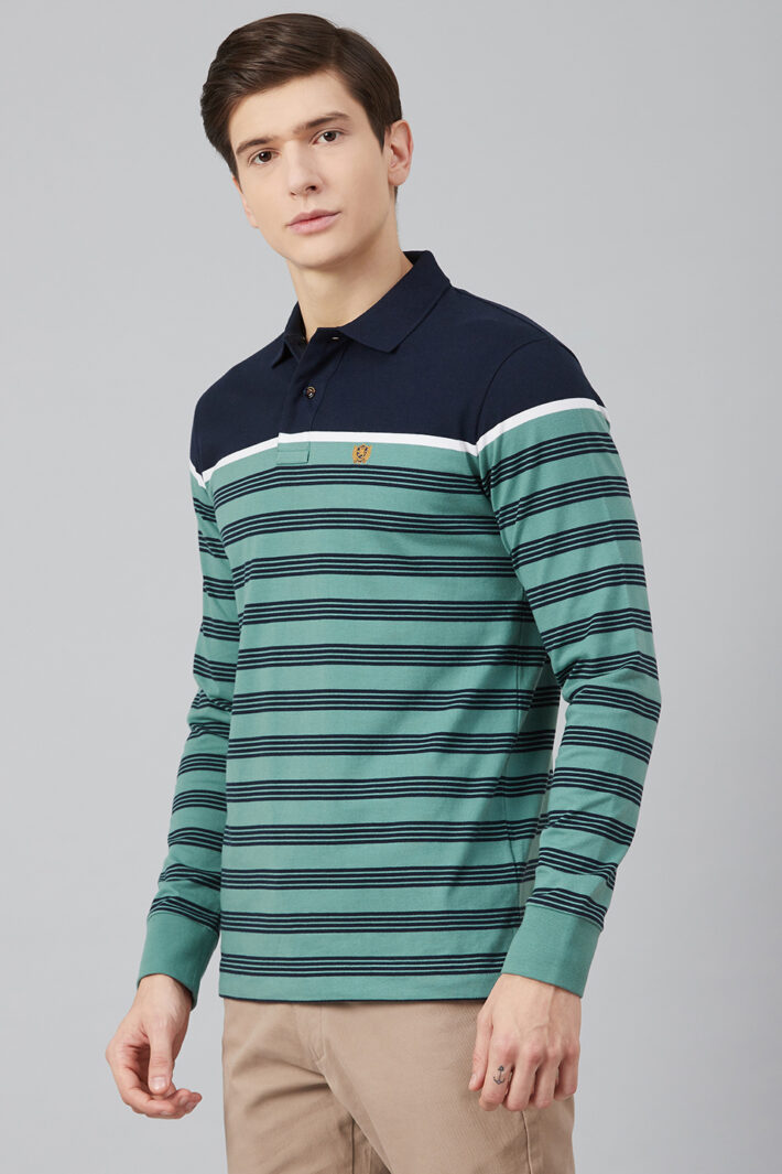 Fahrenheit Engineered Stripe Polo