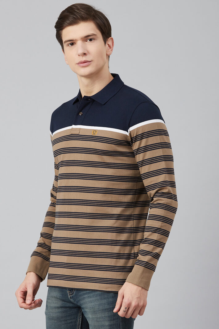 Fahrenheit Engineered Stripe Polo