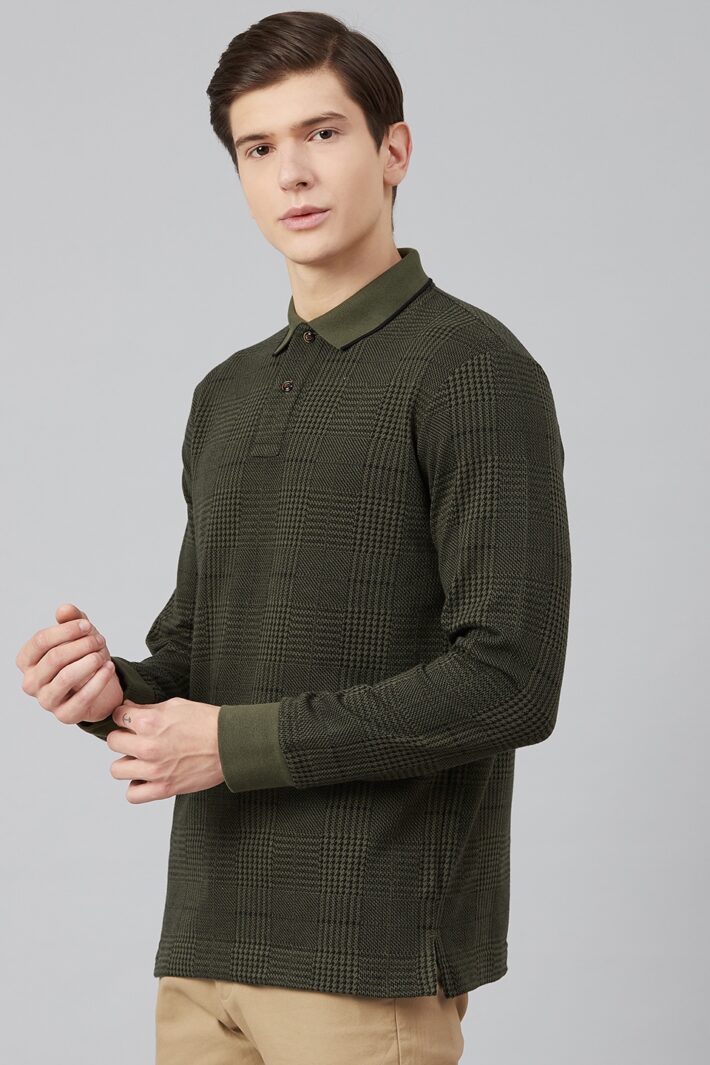 Fahrenheit Geometric Pattern Jacquard Polo