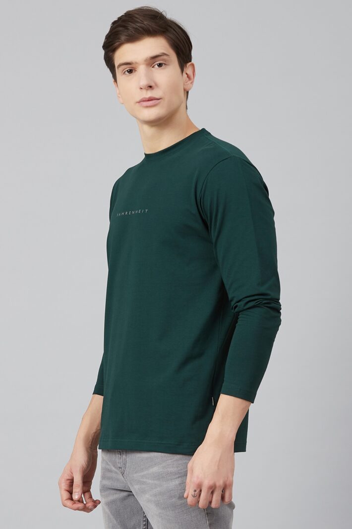 Fahrenheit Lycra Jersey Round Neck Green