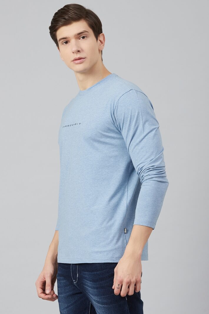 Fahrenheit Lycra Jersey Round Neck Light Blue