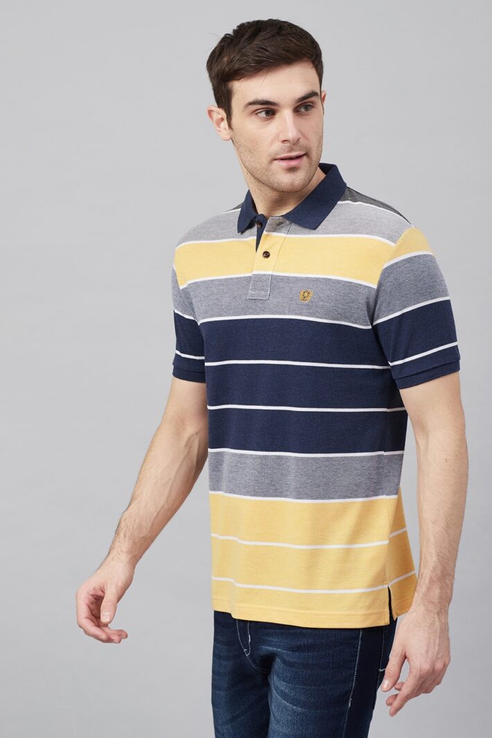 Fahrenheit Colourblock Stripes Polo Shirt