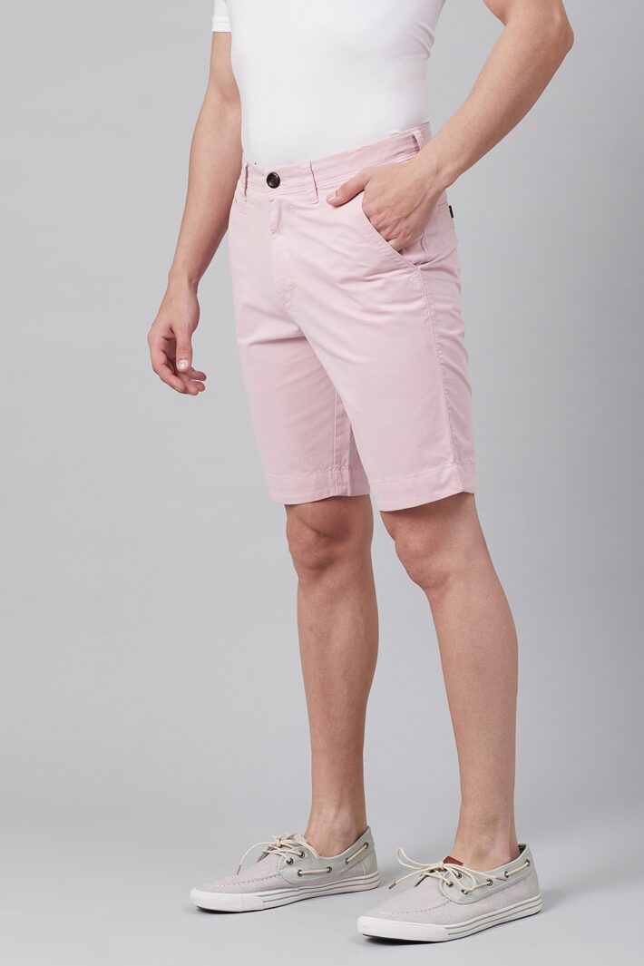 Fahrenheit Solid Straight Fit Shorts Pink