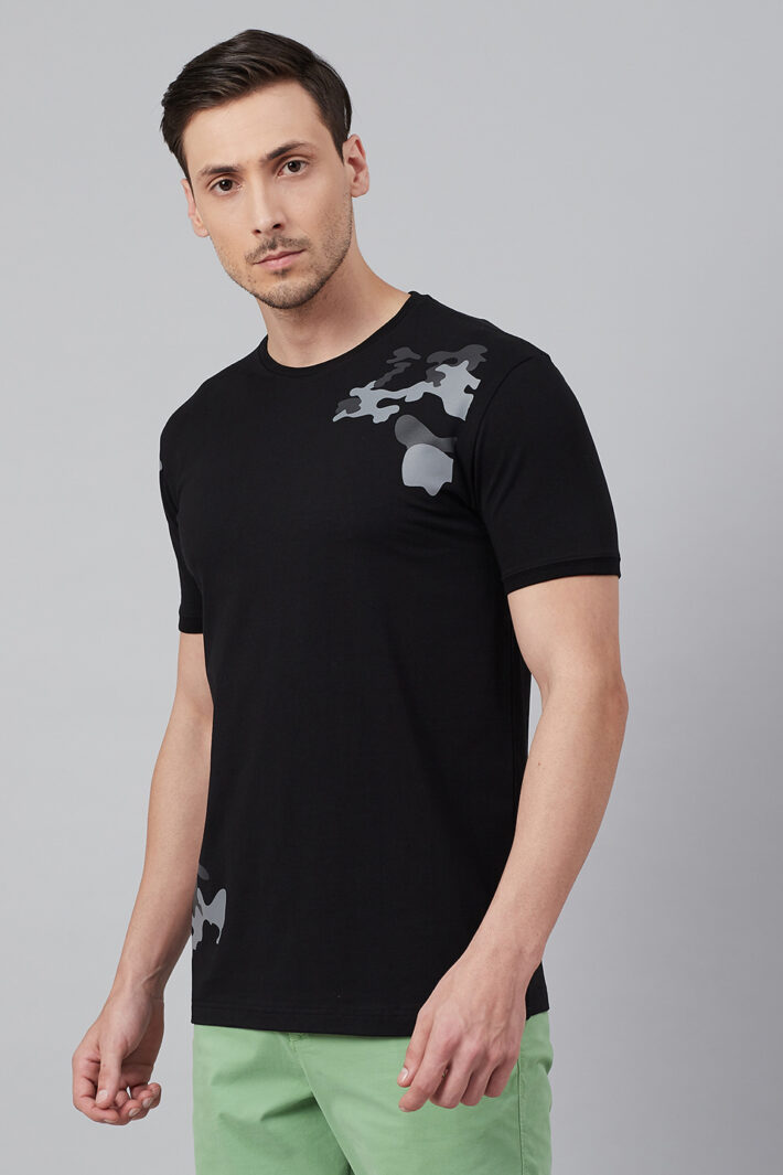 Fahrenheit Round Neck With Camouflage Print