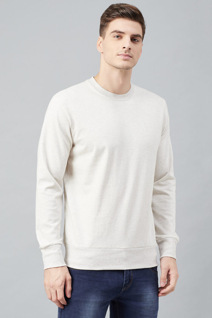 Fahrenheit Solid Round Neck Sweatshirt White