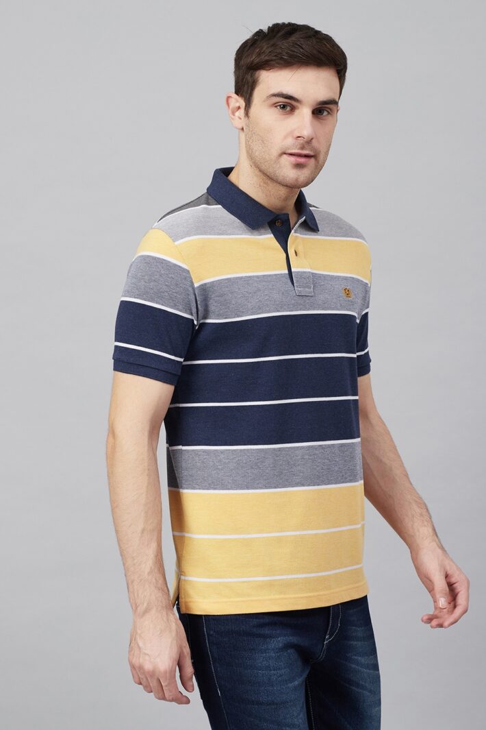 Fahrenheit Colourblock Stripes Polo Shirt