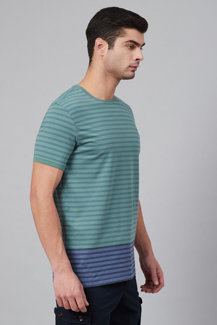 Fahrenheit Round Neck Colourblock Feeder Stripes