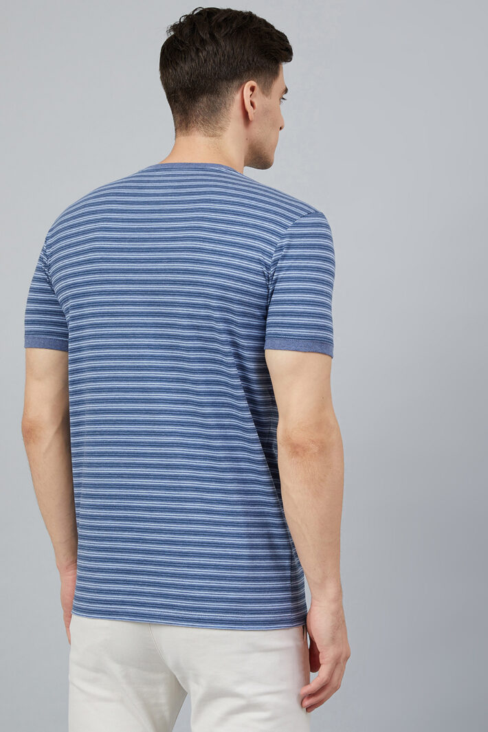 Fahrenheit Round Neck With Allover Feeder Stripes