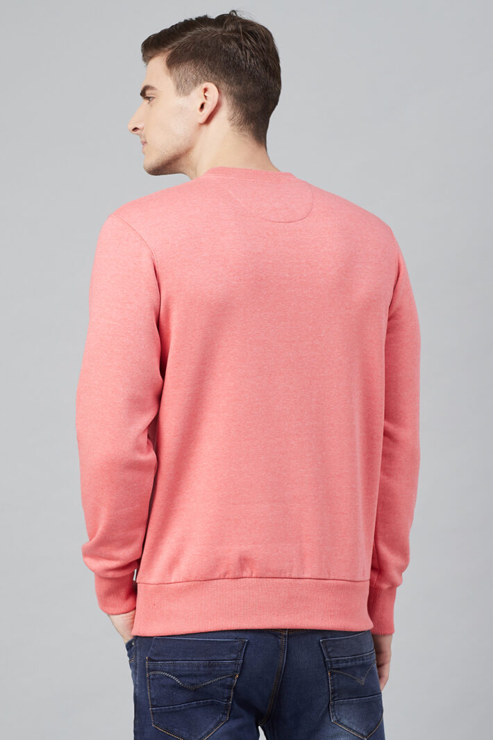 Fahrenheit Round Neck Fleece Sweatshirt Flamingo Pink