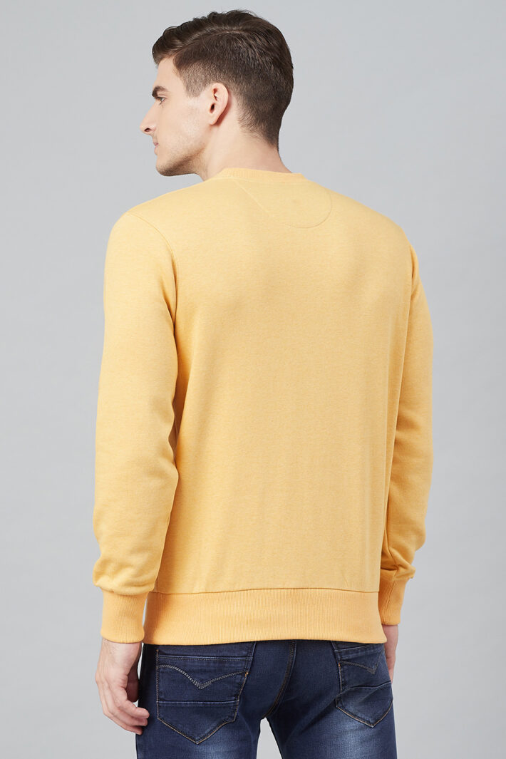 Fahrenheit Round Neck Fleece Sweatshirt Light Yellow