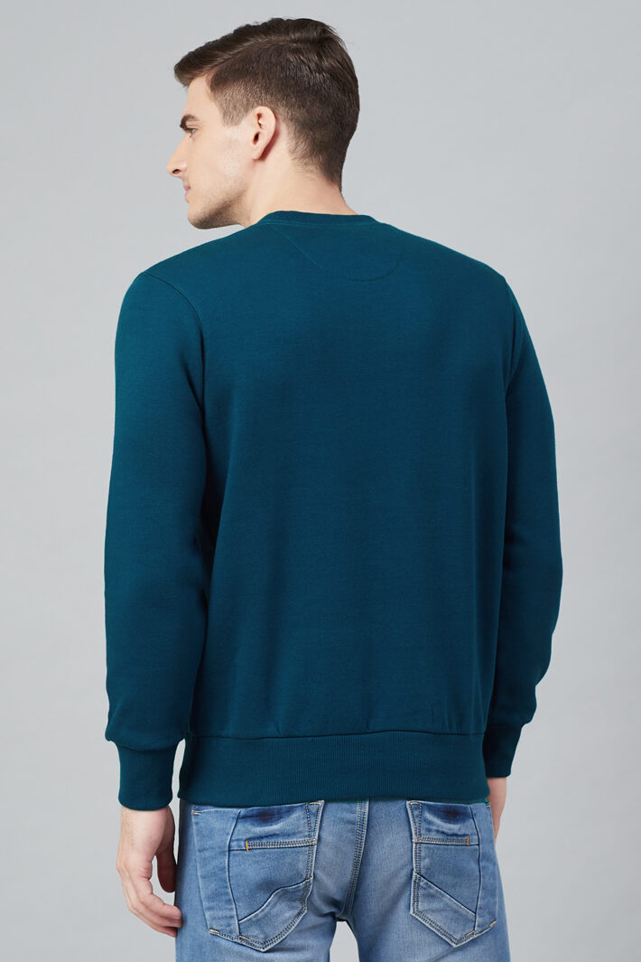 Fahrenheit Round Neck Fleece Sweatshirt Blue