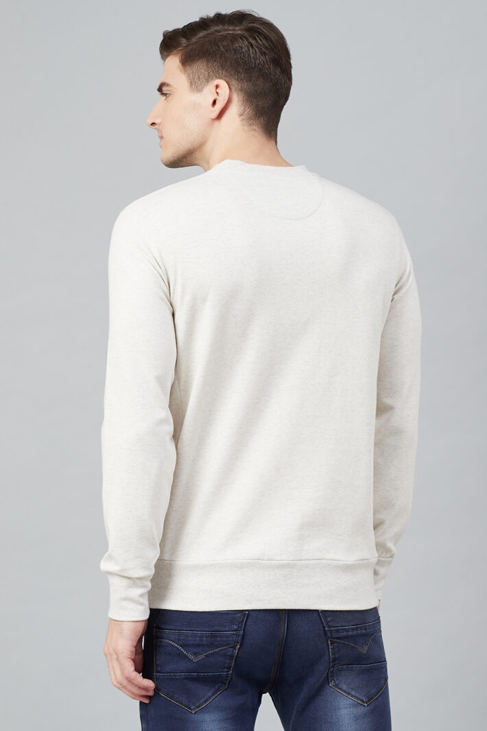 Fahrenheit Solid Round Neck Sweatshirt White