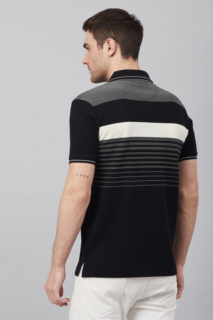 Fahrenheit Jacquard Knit With Engineered Stripe Polo