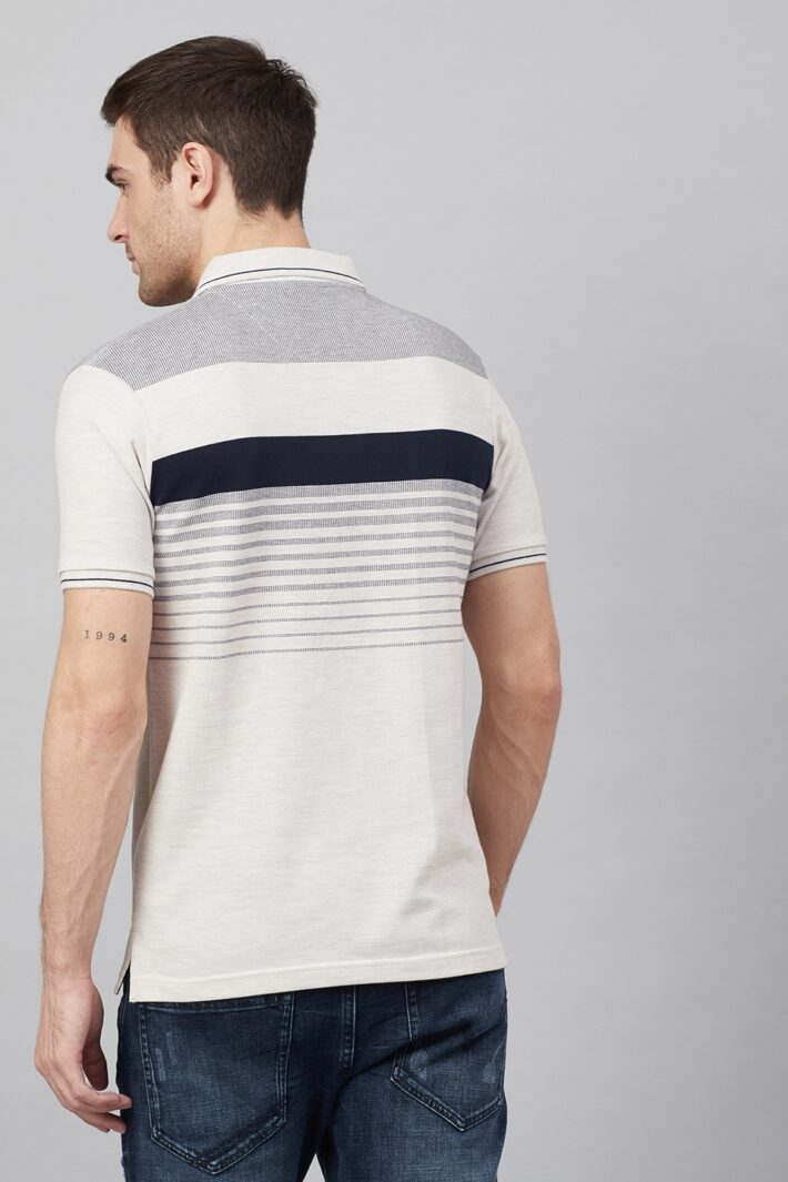 Fahrenheit Jacquard Knit With Engineered Stripe Polo