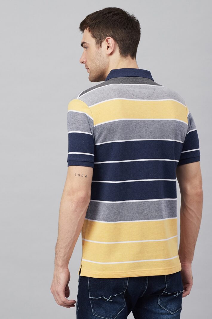 Fahrenheit Colourblock Stripes Polo Shirt