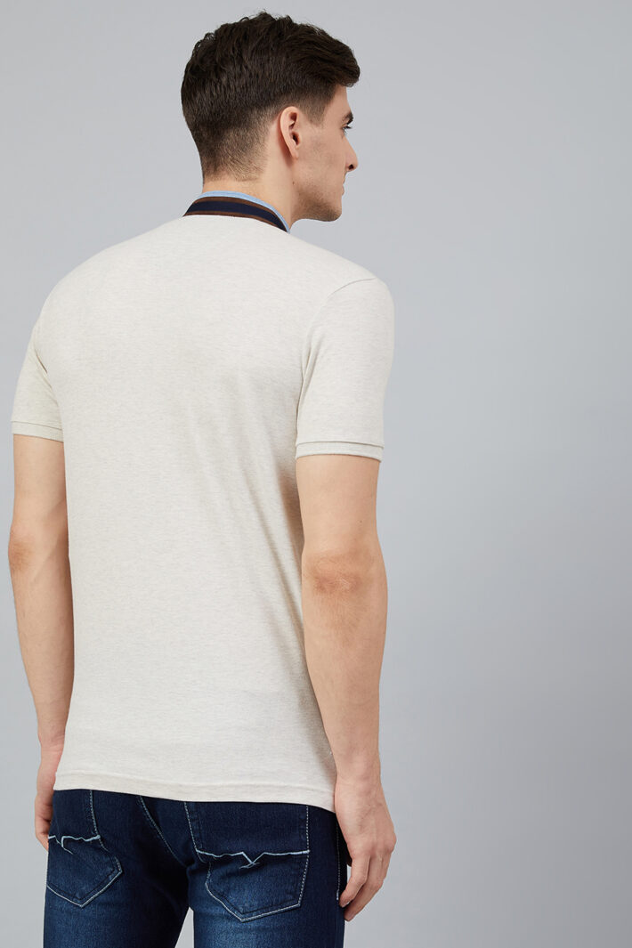 Fahrenheit Solid Stand-Up Collar Polo Shirt White