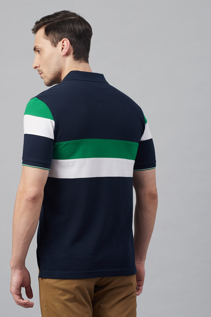 Fahrenheit Chest Stripe Colourblock Polo Shirt