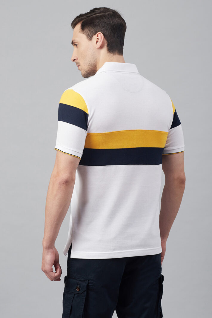 Fahrenheit Chest Stripe Colourblock Polo Shirt
