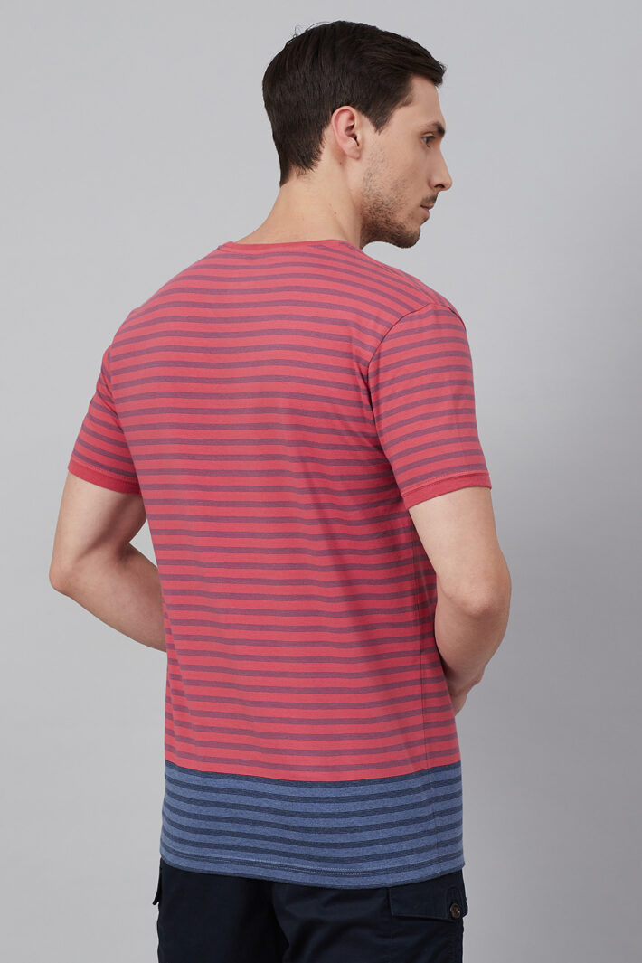 Fahrenheit Round Neck Colourblock Feeder Stripes