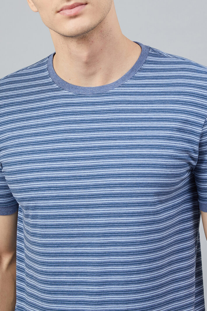 Fahrenheit Round Neck With Allover Feeder Stripes