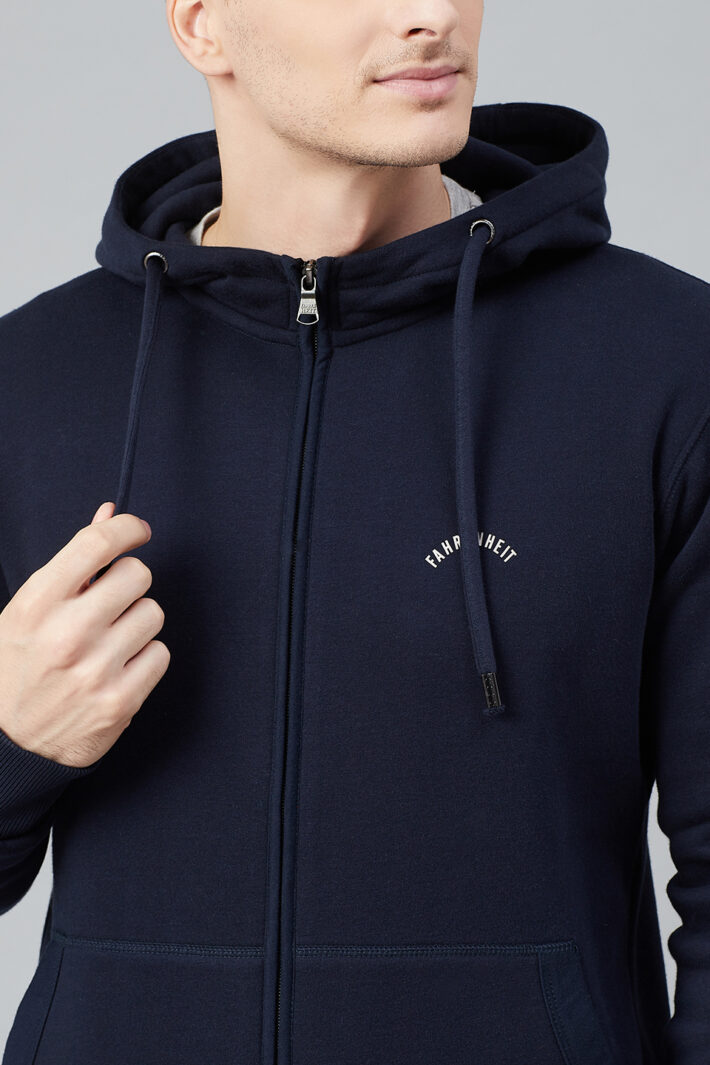 Fahrenheit Hooded Fleece Sweatshirt Navy Blue