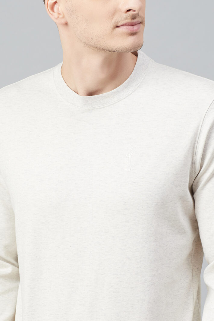 Fahrenheit Solid Round Neck Sweatshirt White