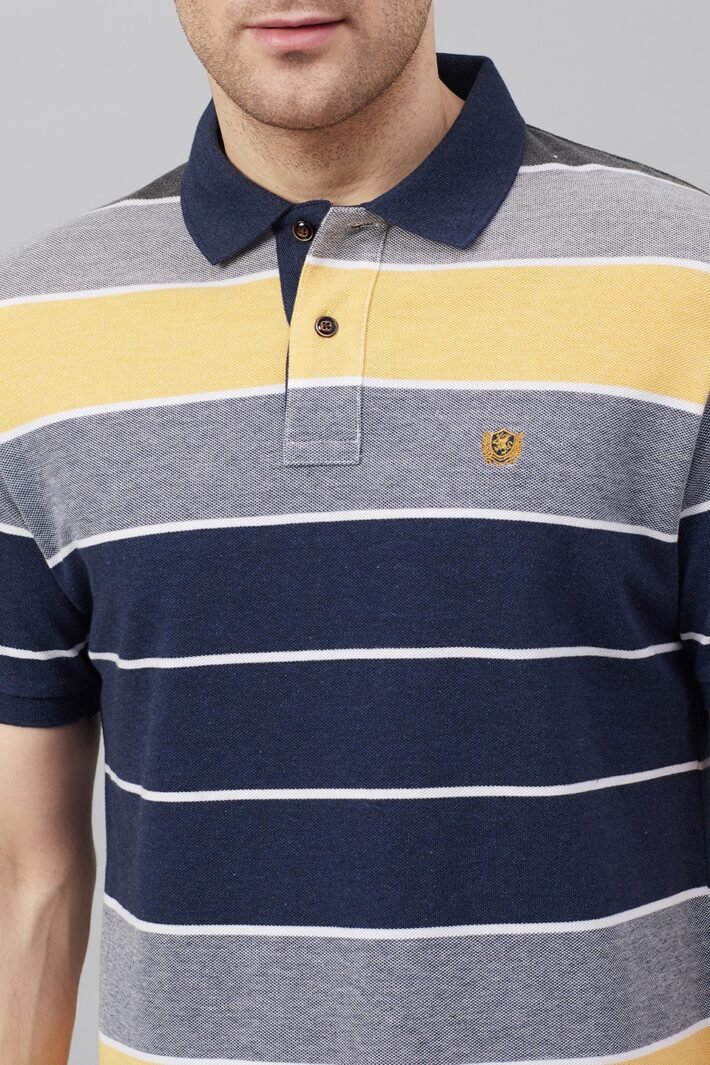 Fahrenheit Colourblock Stripes Polo Shirt