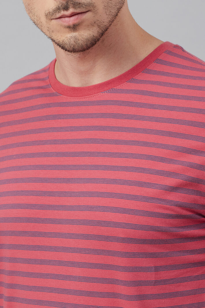 Fahrenheit Round Neck Colourblock Feeder Stripes