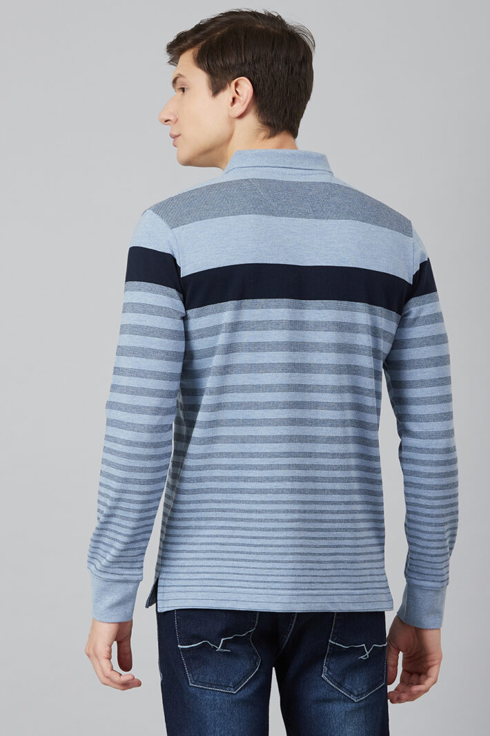 Fahrenheit Jacquard Knit With Engineered Stripe Polo