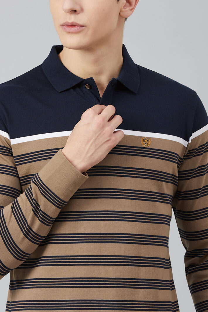 Fahrenheit Engineered Stripe Polo