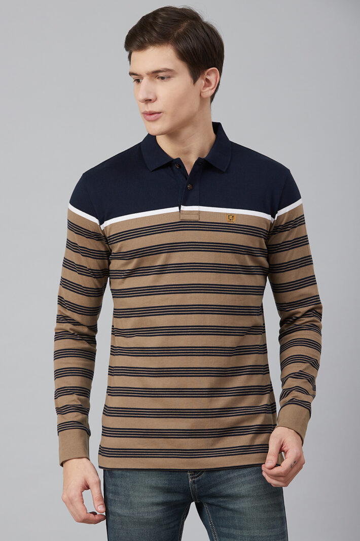 Fahrenheit Engineered Stripe Polo