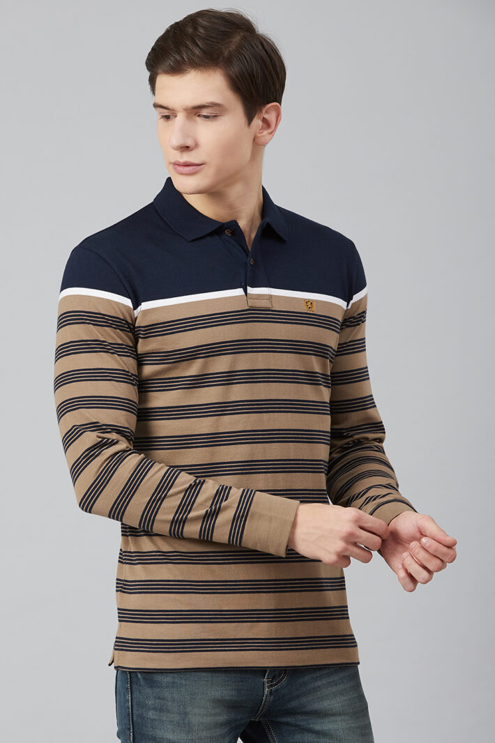 Fahrenheit Engineered Stripe Polo