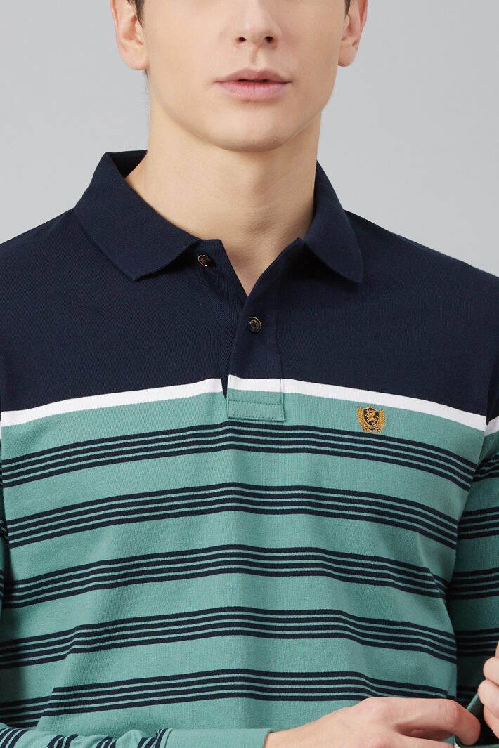 Fahrenheit Engineered Stripe Polo