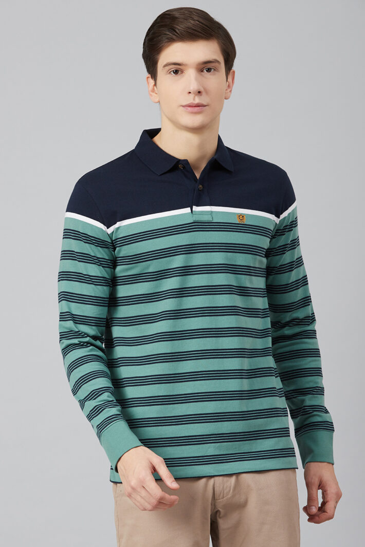 Fahrenheit Engineered Stripe Polo