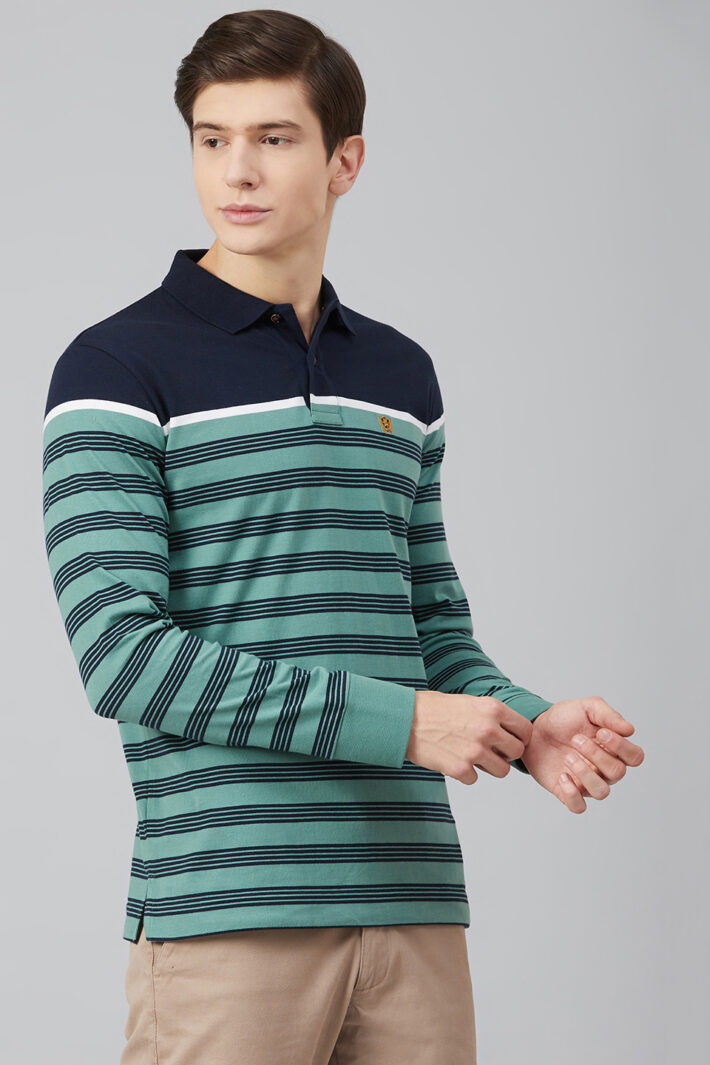 Fahrenheit Engineered Stripe Polo